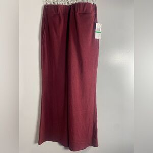 Brand new with tags! Michael Kors Burgundy Wide Leg Ribbed Pant